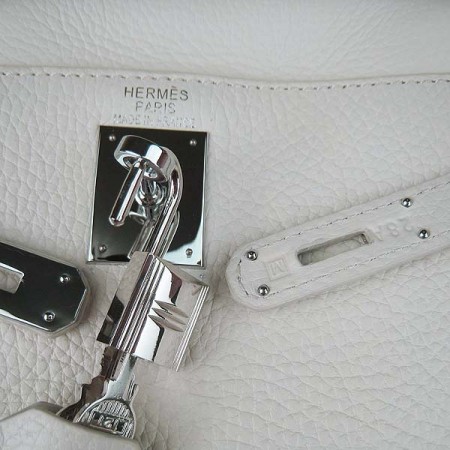 Hermes Kelly 32Cm Togo Leather Handbag Beige Silver